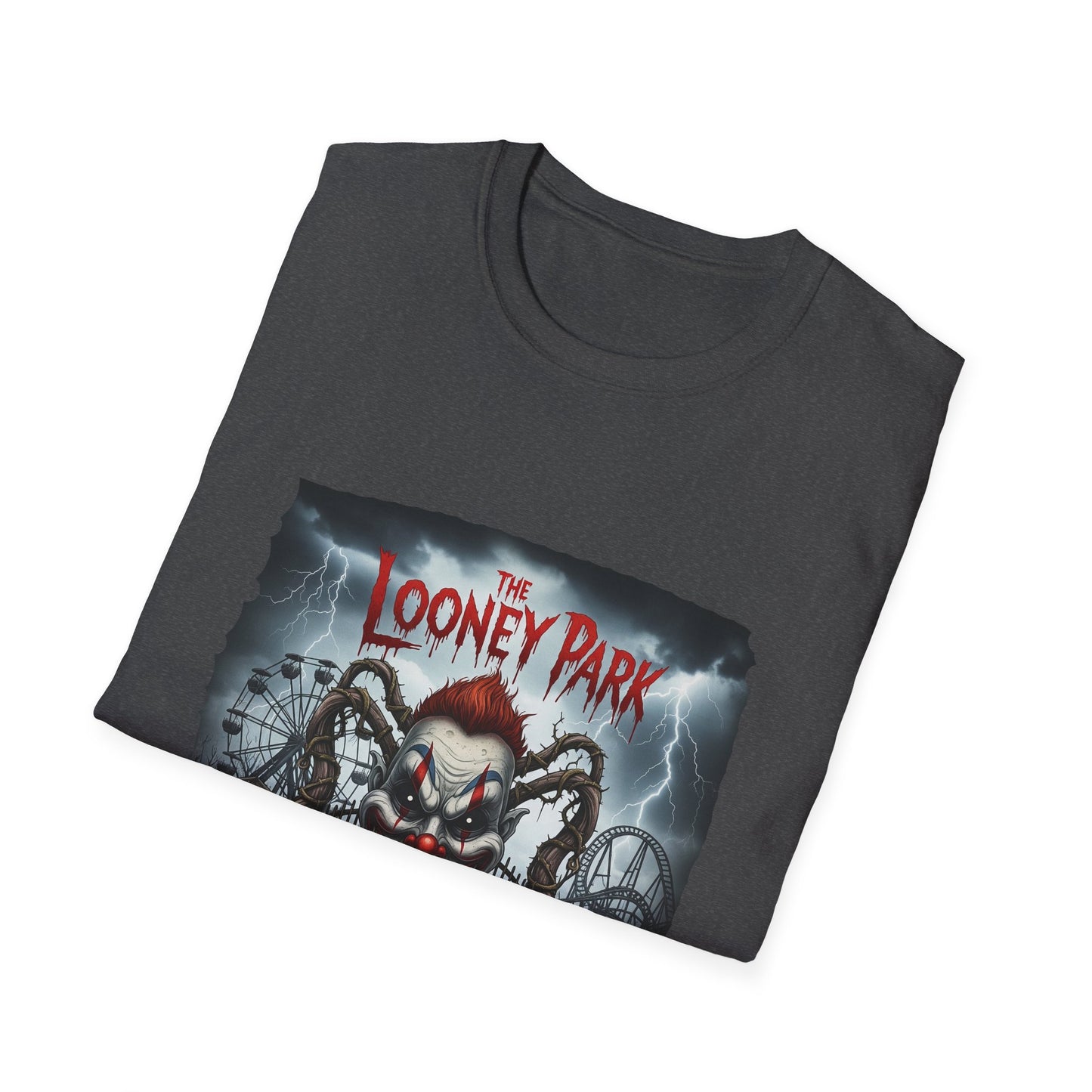 The Looney Park Creepy Carnival Unisex T-Shirt, Halloween Shirt, Horror Fan Gift, Spooky Tee, Festival Wear, Looney Park Merch