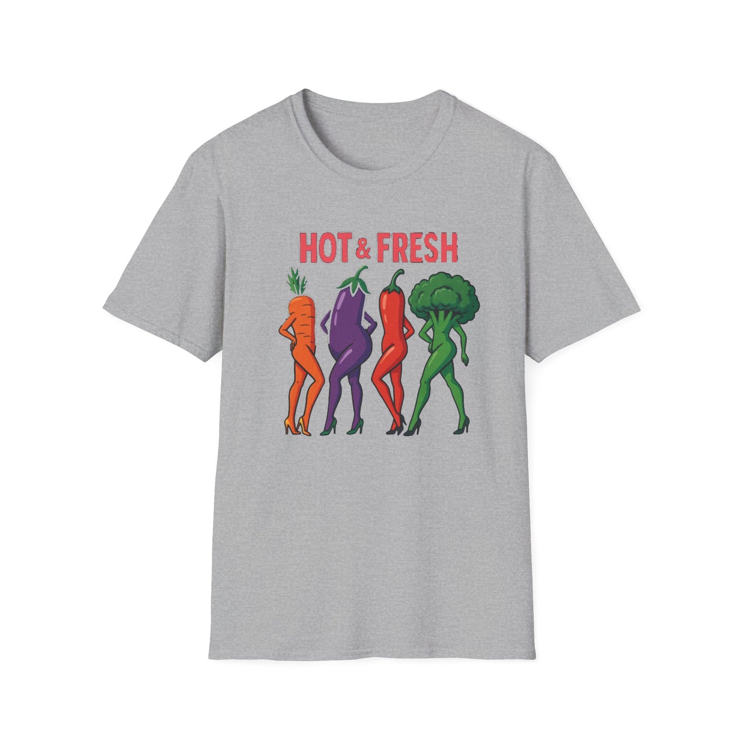 Hot & Fresh Vegetable Graphic T-Shirt, Fun Unisex Tee, Cute Foodie Gift, Summer Outfit, Vegan Fashion Statement