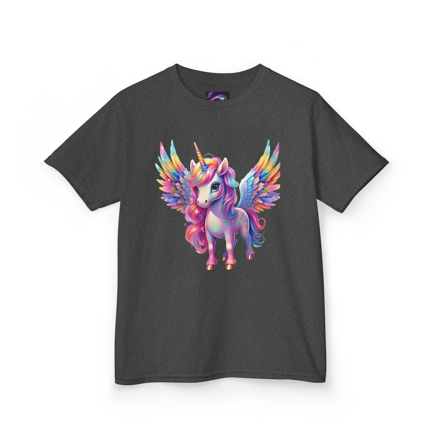 Colorful Unicorn Kids Heavy Cotton Tee - Fun & Whimsical Shirt for Magical Play