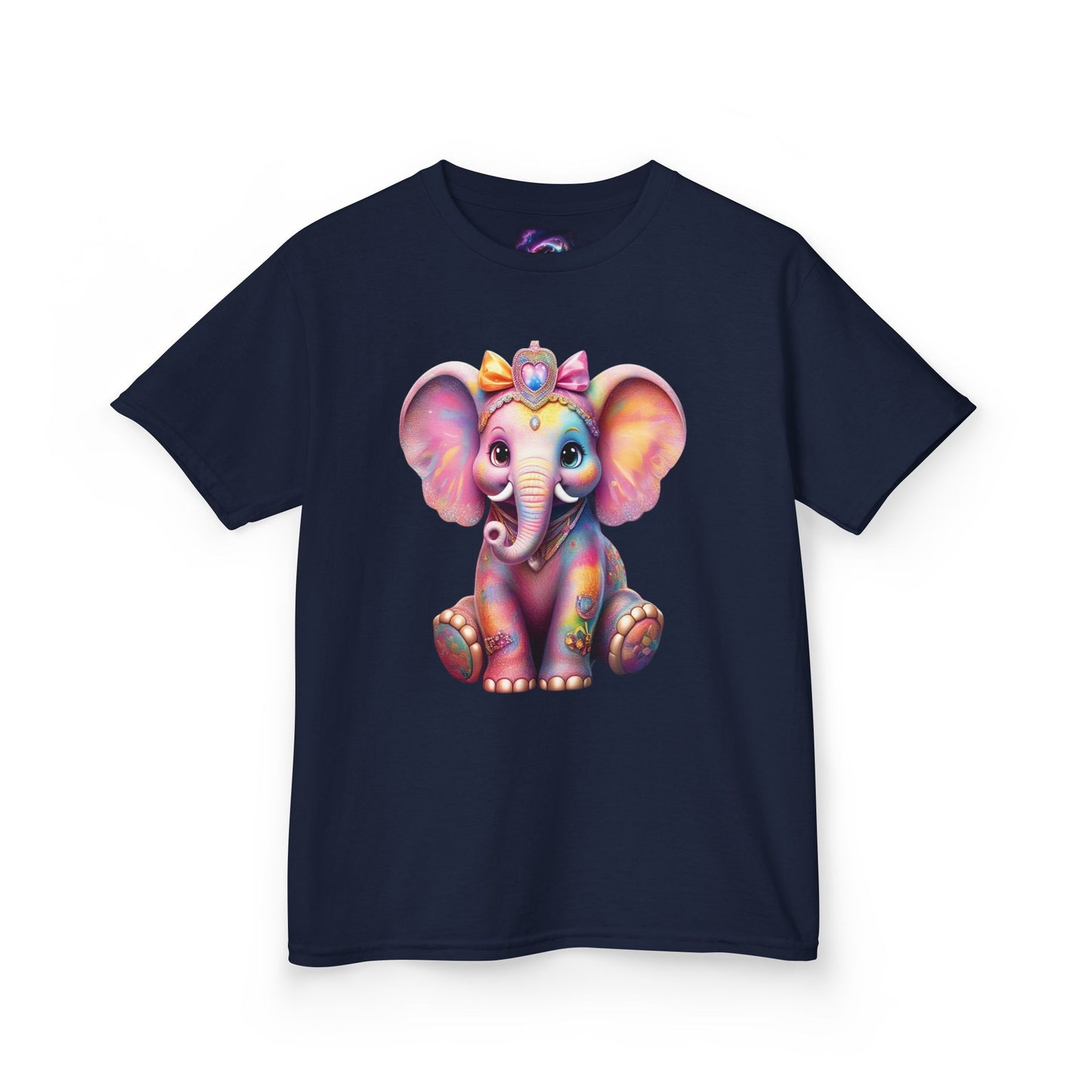 Colorful Elephant Kids Heavy Cotton Tee for Playful Adventures