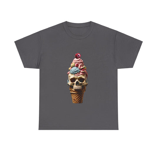 Skull Ice Cream Unisex Heavy Cotton Tee - S-Mart Shop Smart Treasures