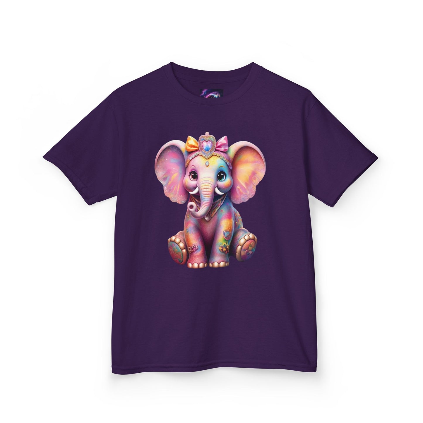 Colorful Elephant Kids Heavy Cotton Tee for Playful Adventures