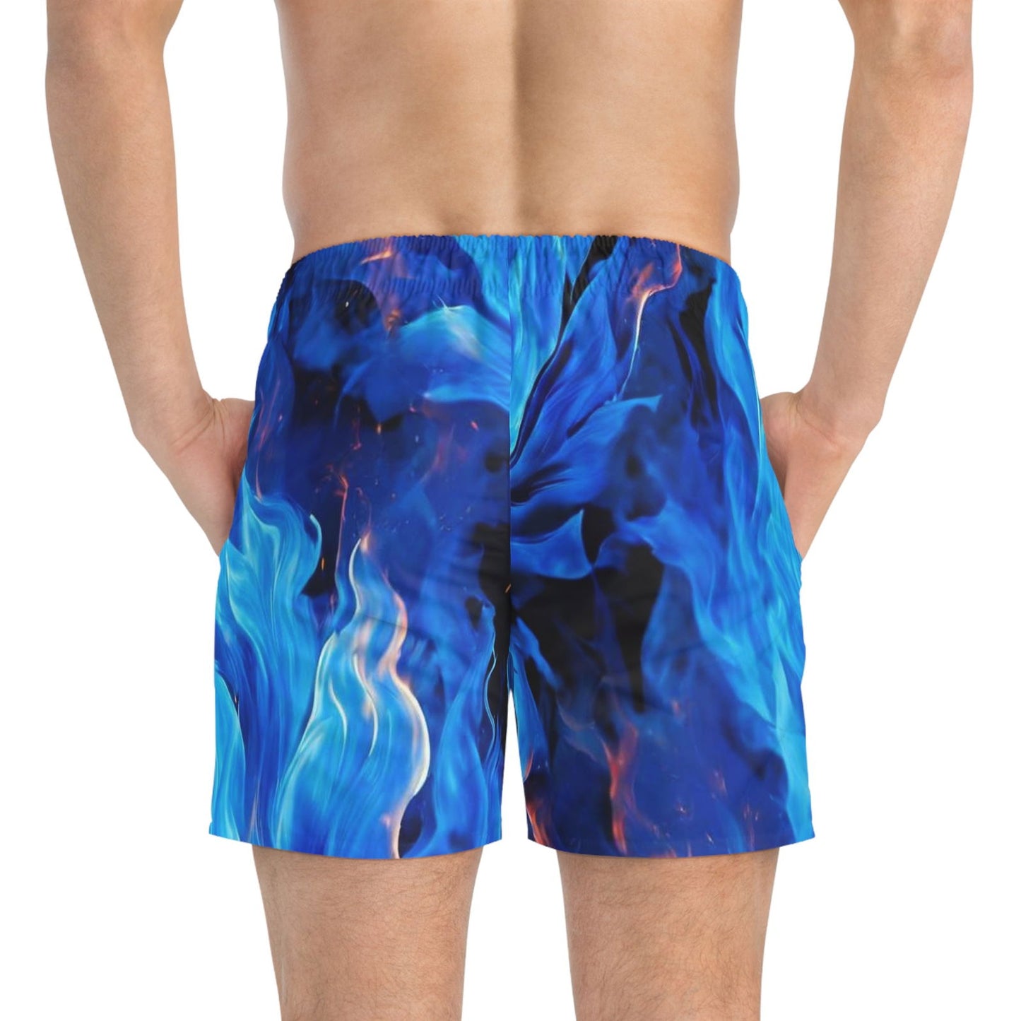 Blue Fire Swim Trunks (AOP) - S-Mart Shop Smart Treasures
