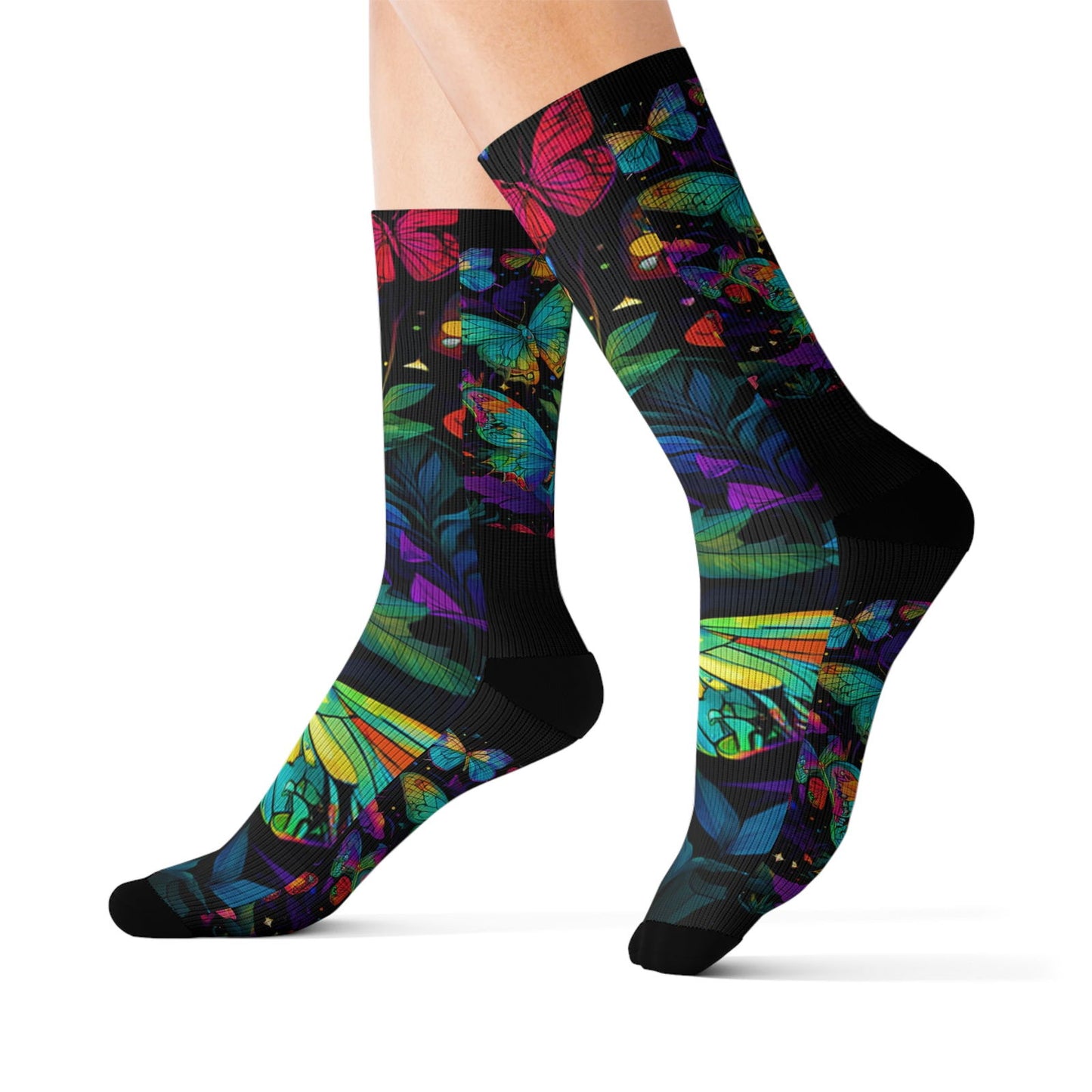 Butterfly Illumination Sublimation Socks - S-Mart Shop Smart Treasures