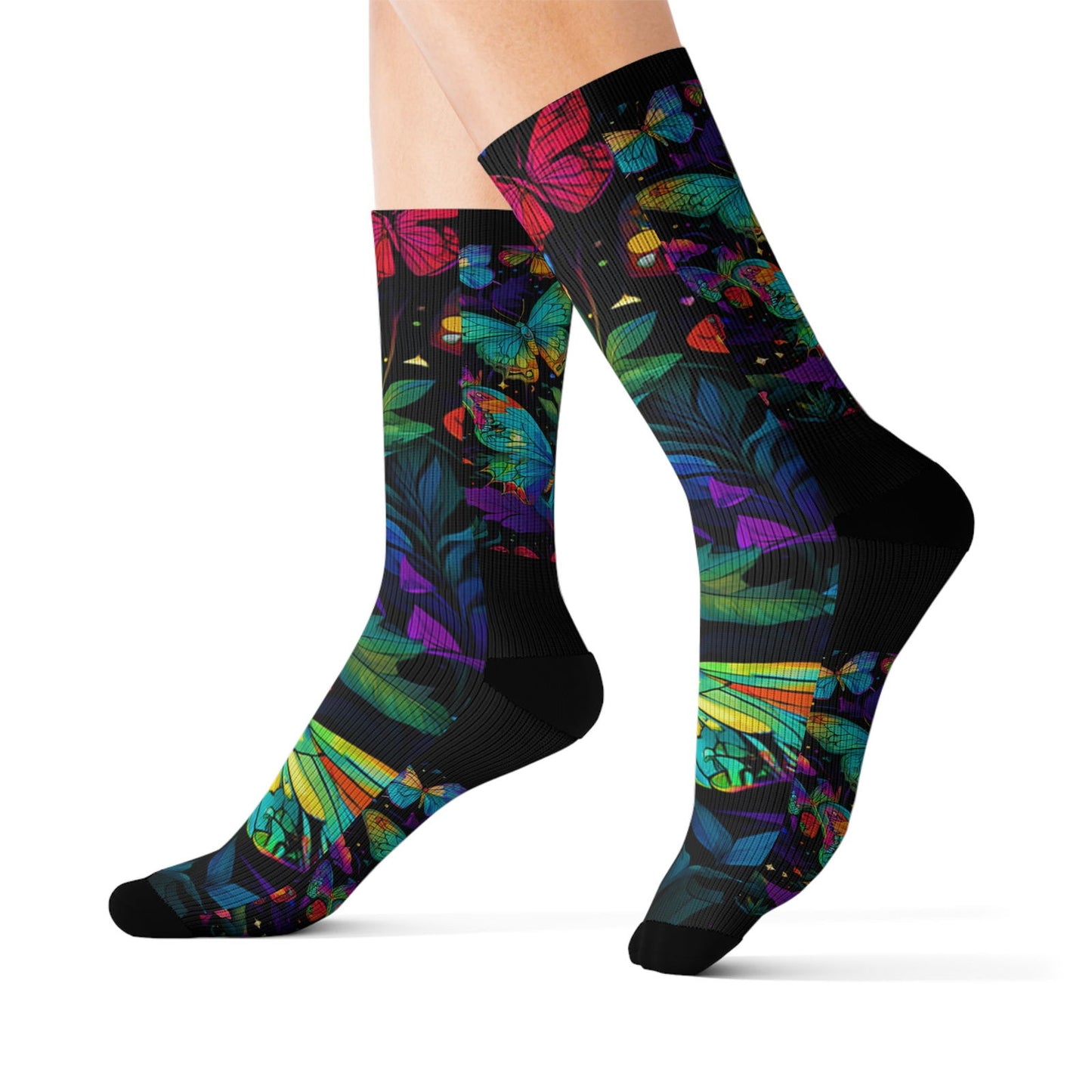 Butterfly Illumination Sublimation Socks - S-Mart Shop Smart Treasures