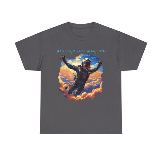 MILE HIGH SKY DIVING CLUB Unisex Heavy Cotton Tee - S-Mart Shop Smart Treasures
