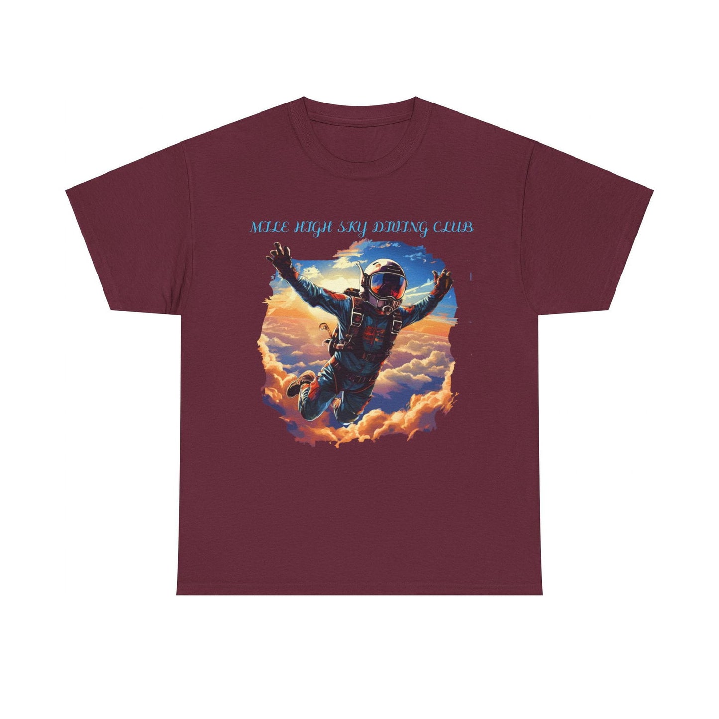MILE HIGH SKY DIVING CLUB Unisex Heavy Cotton Tee - S-Mart Shop Smart Treasures