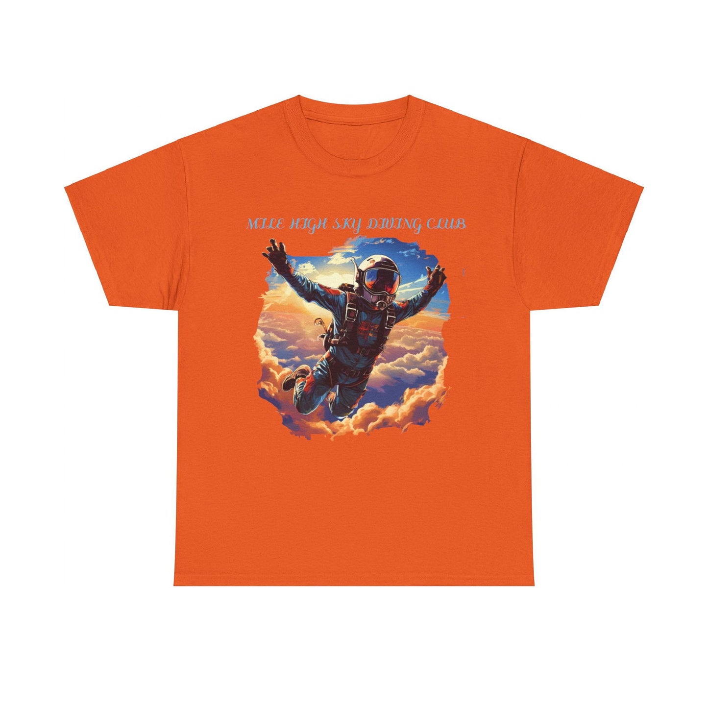 MILE HIGH SKY DIVING CLUB Unisex Heavy Cotton Tee - S-Mart Shop Smart Treasures