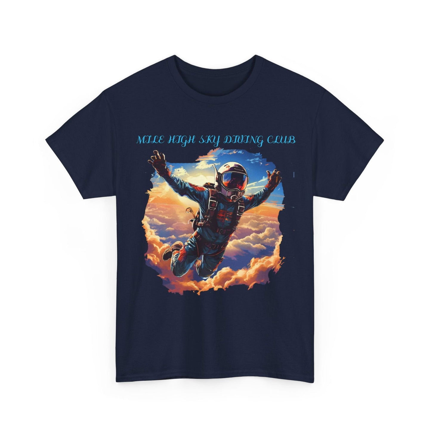 MILE HIGH SKY DIVING CLUB Unisex Heavy Cotton Tee - S-Mart Shop Smart Treasures
