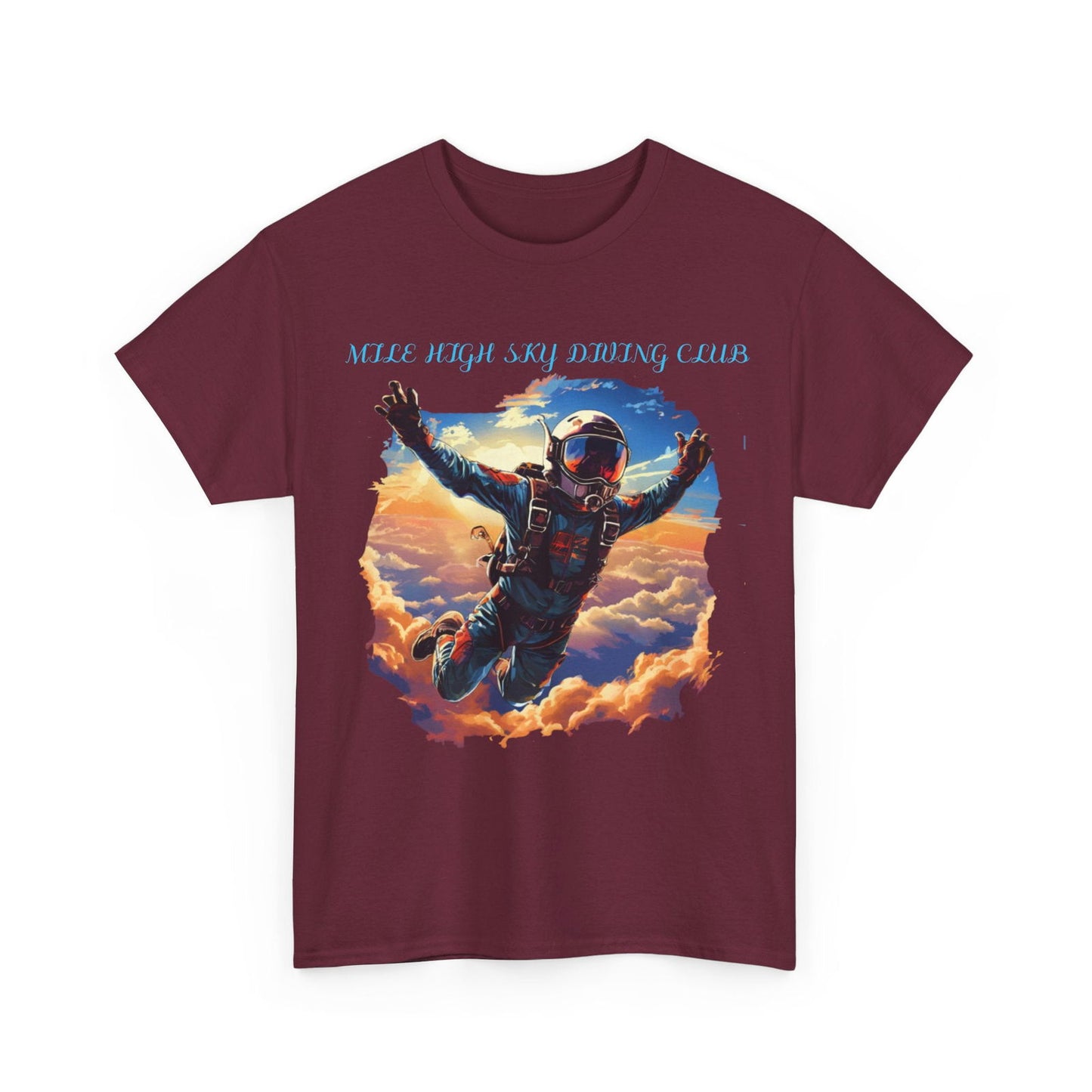 MILE HIGH SKY DIVING CLUB Unisex Heavy Cotton Tee - S-Mart Shop Smart Treasures