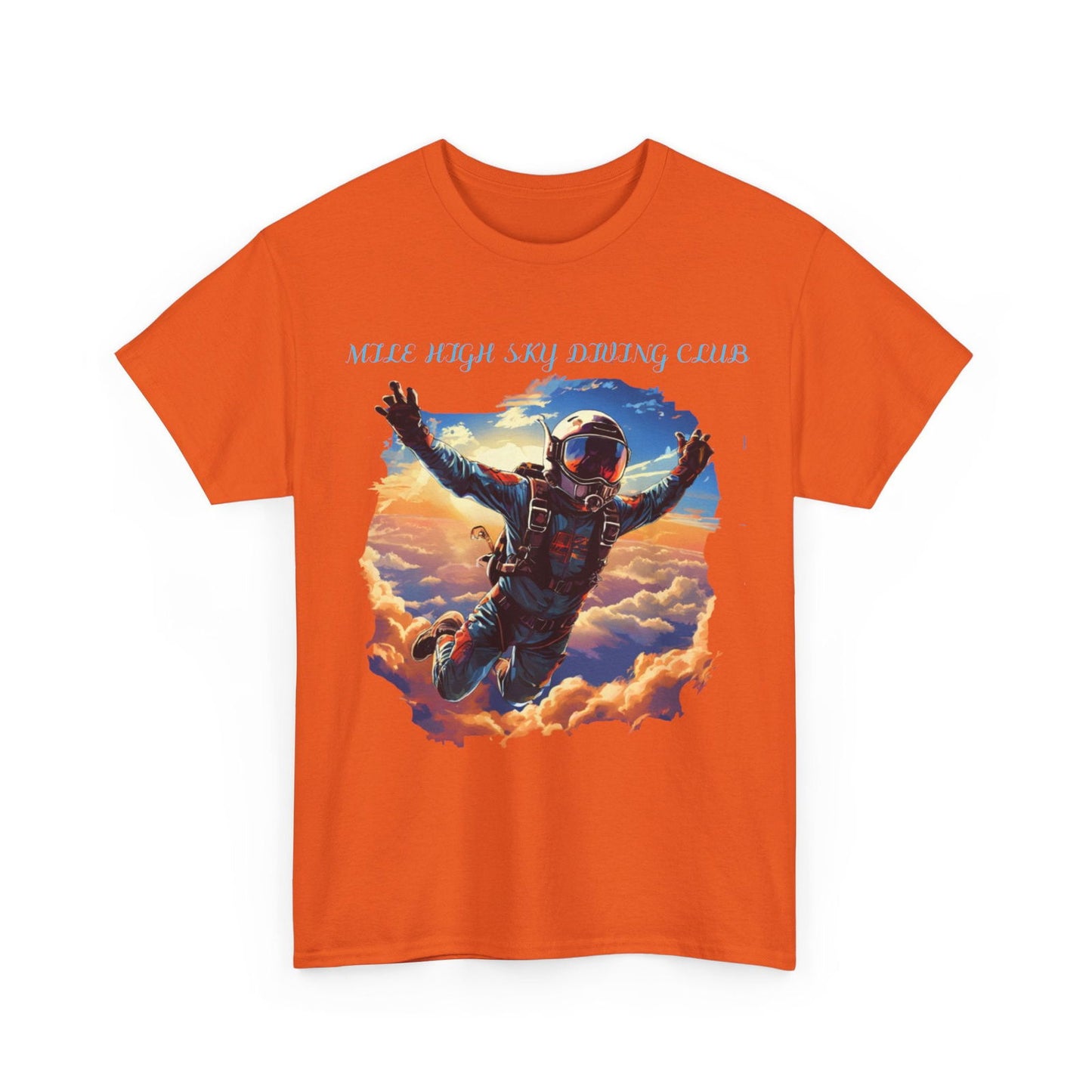 MILE HIGH SKY DIVING CLUB Unisex Heavy Cotton Tee - S-Mart Shop Smart Treasures