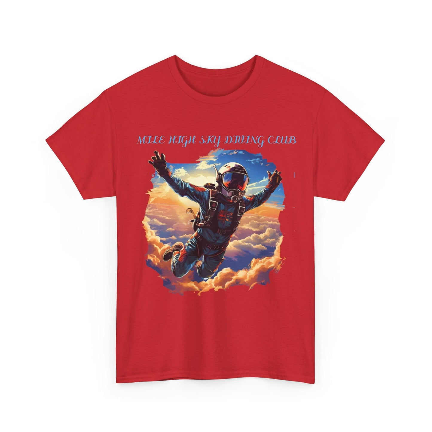 MILE HIGH SKY DIVING CLUB Unisex Heavy Cotton Tee - S-Mart Shop Smart Treasures