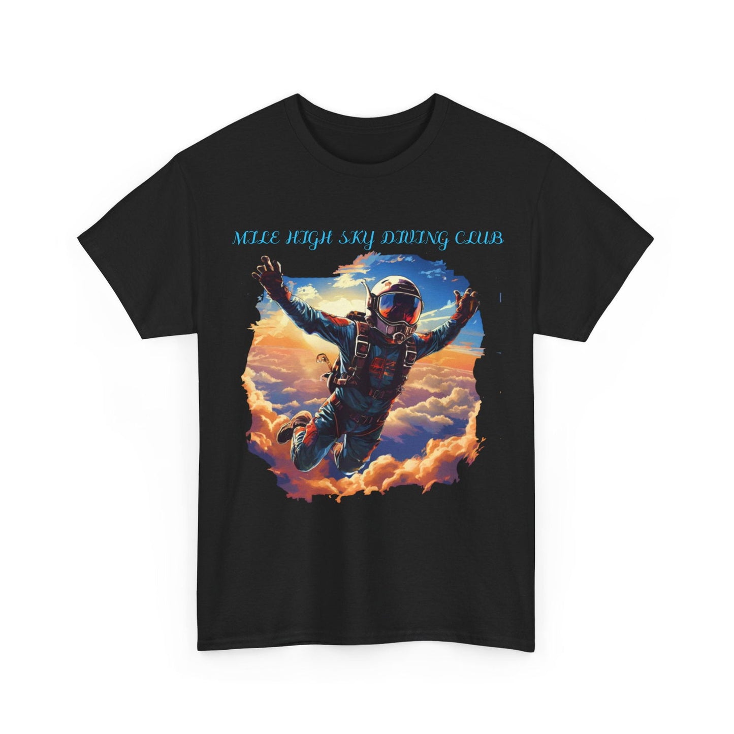 MILE HIGH SKY DIVING CLUB Unisex Heavy Cotton Tee - S-Mart Shop Smart Treasures