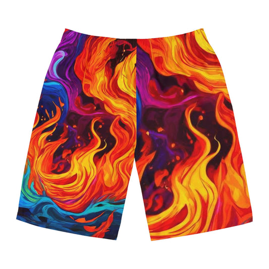 Psychedelic Fire Men's Board Shorts (AOP) - S-Mart Shop Smart Treasures