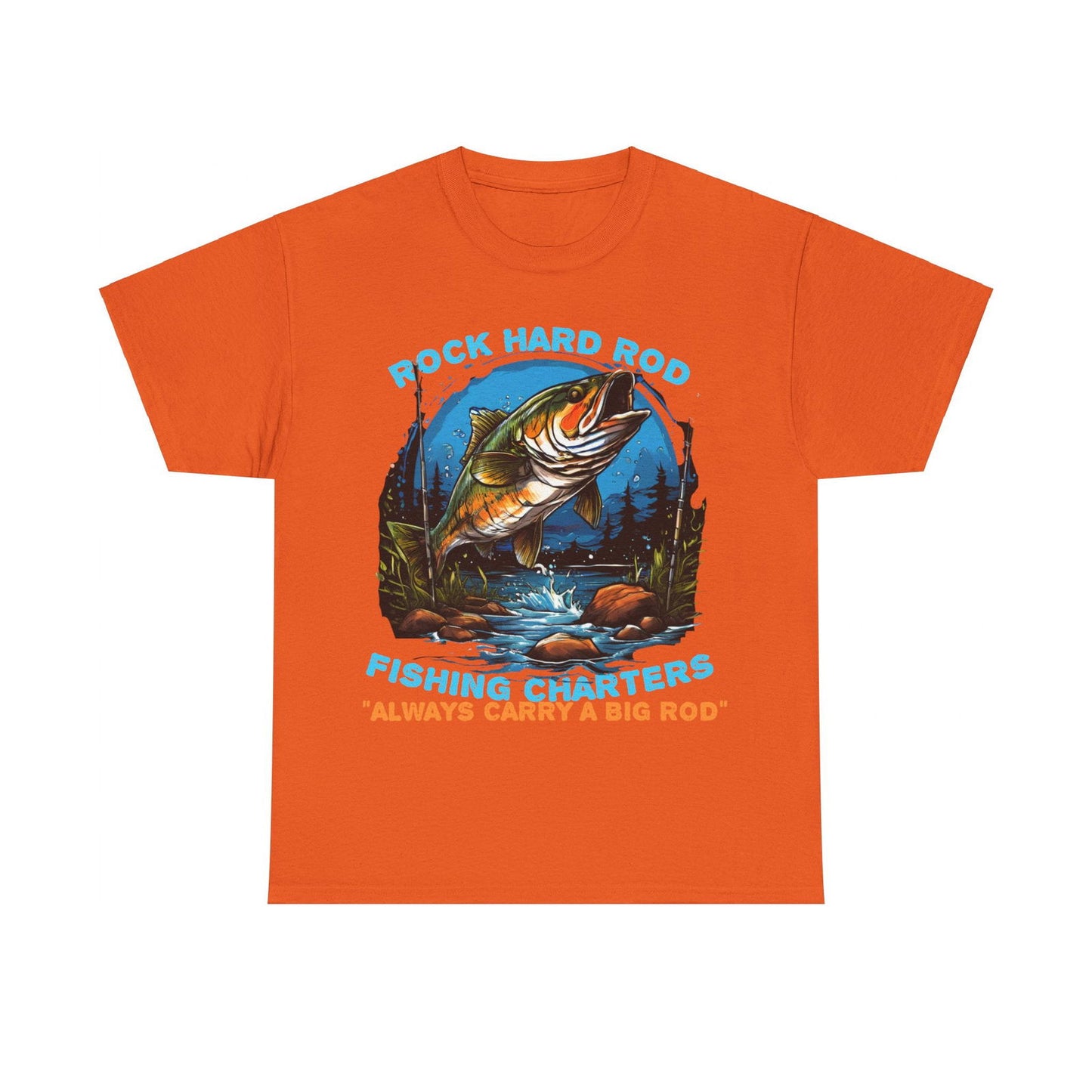 Rock Hard Rod Fishing Charters Unisex Heavy Cotton Tee - S-Mart Shop Smart Treasures