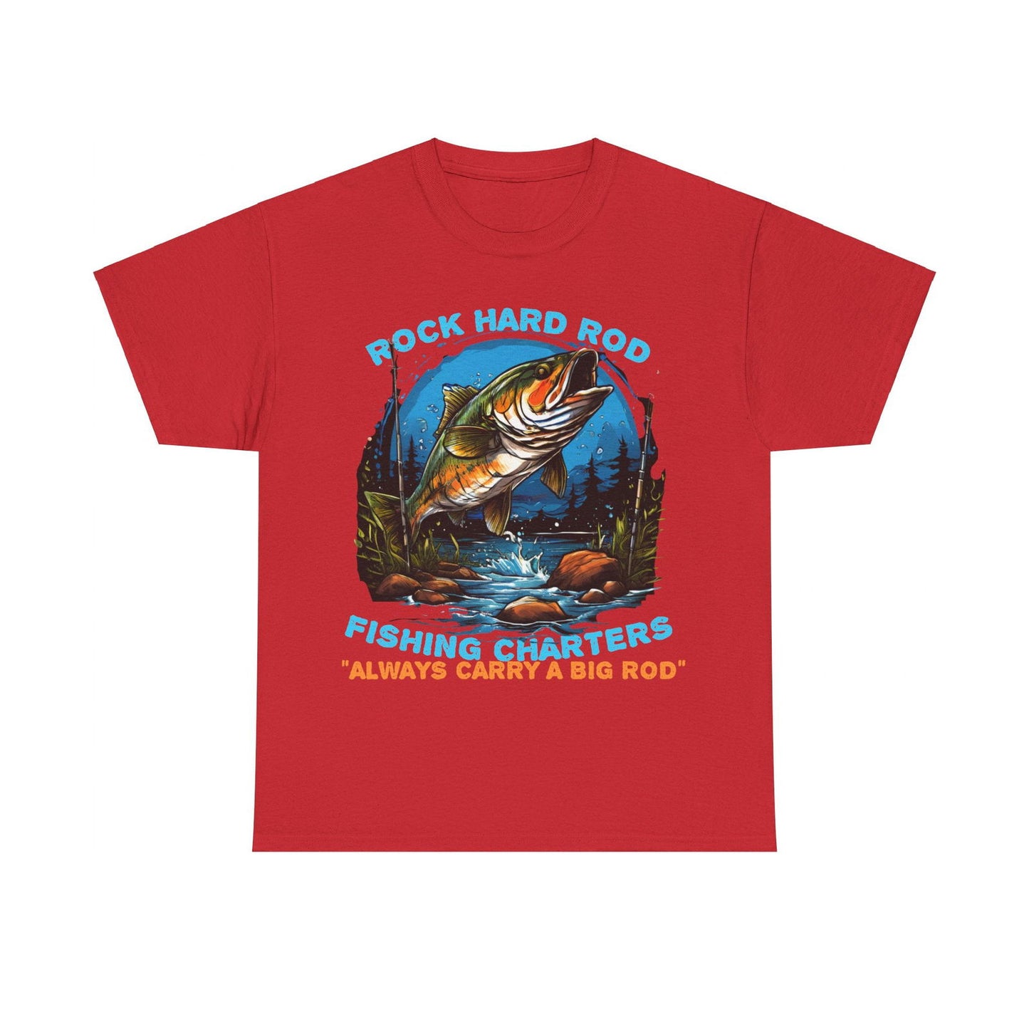 Rock Hard Rod Fishing Charters Unisex Heavy Cotton Tee - S-Mart Shop Smart Treasures