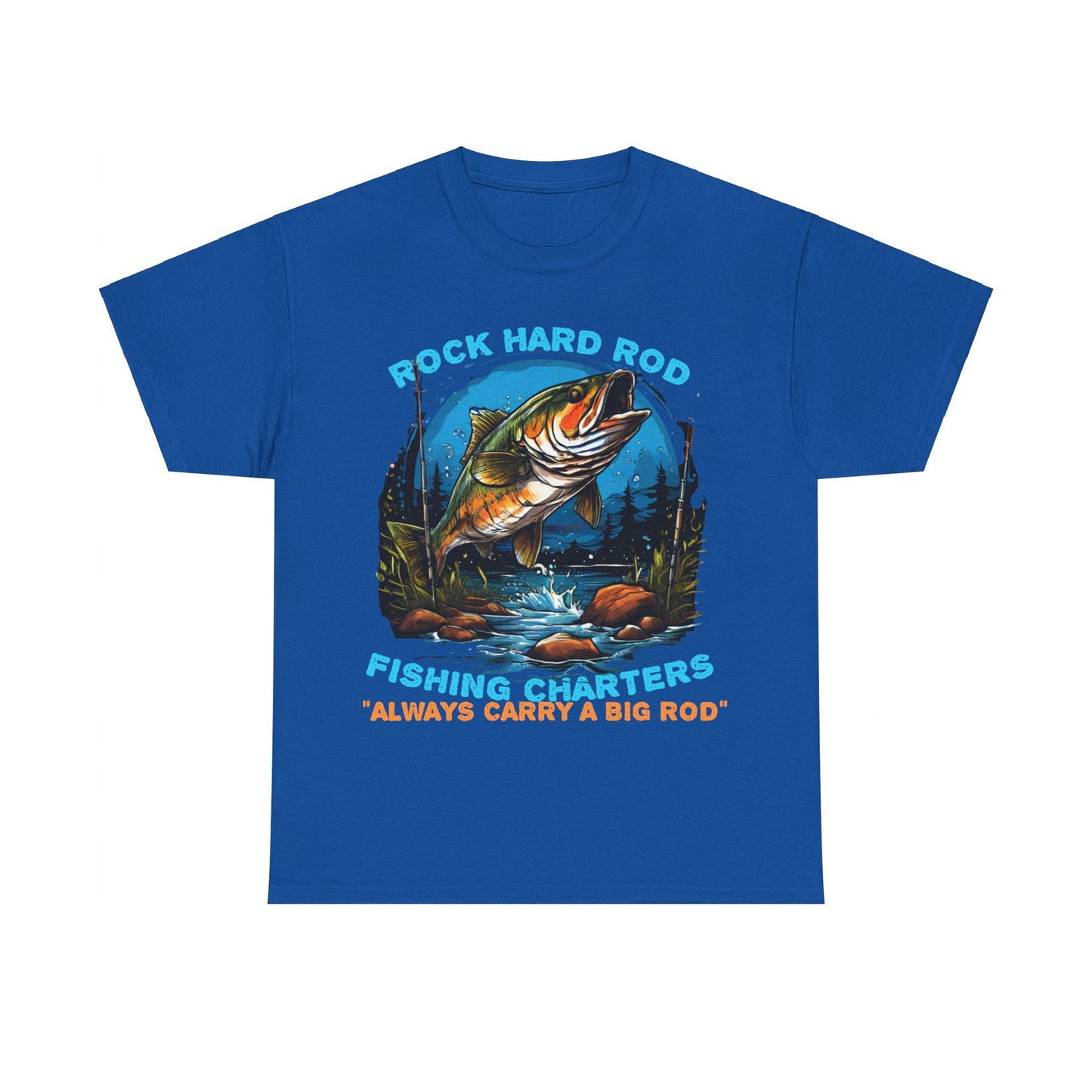Rock Hard Rod Fishing Charters Unisex Heavy Cotton Tee - S-Mart Shop Smart Treasures