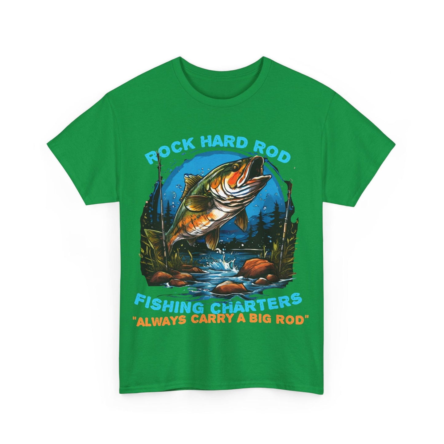 Rock Hard Rod Fishing Charters Unisex Heavy Cotton Tee - S-Mart Shop Smart Treasures