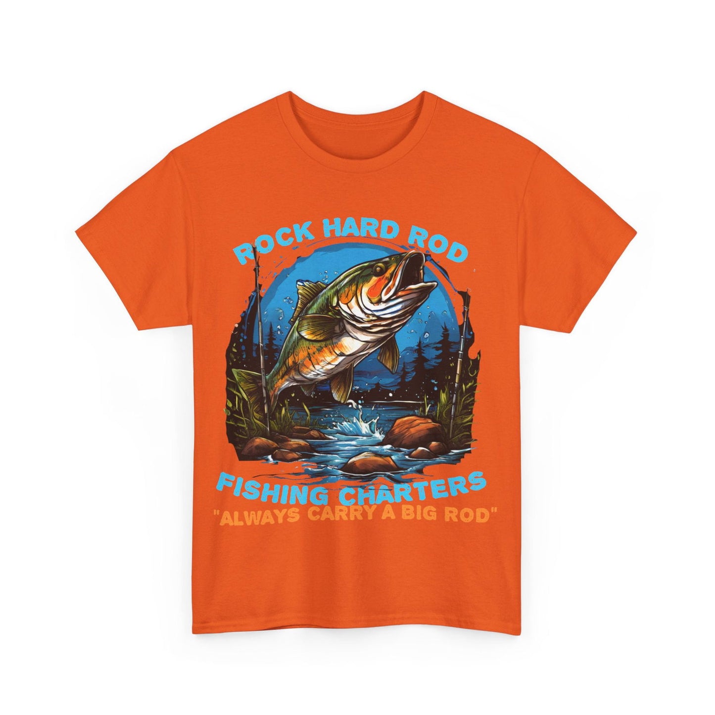 Rock Hard Rod Fishing Charters Unisex Heavy Cotton Tee - S-Mart Shop Smart Treasures