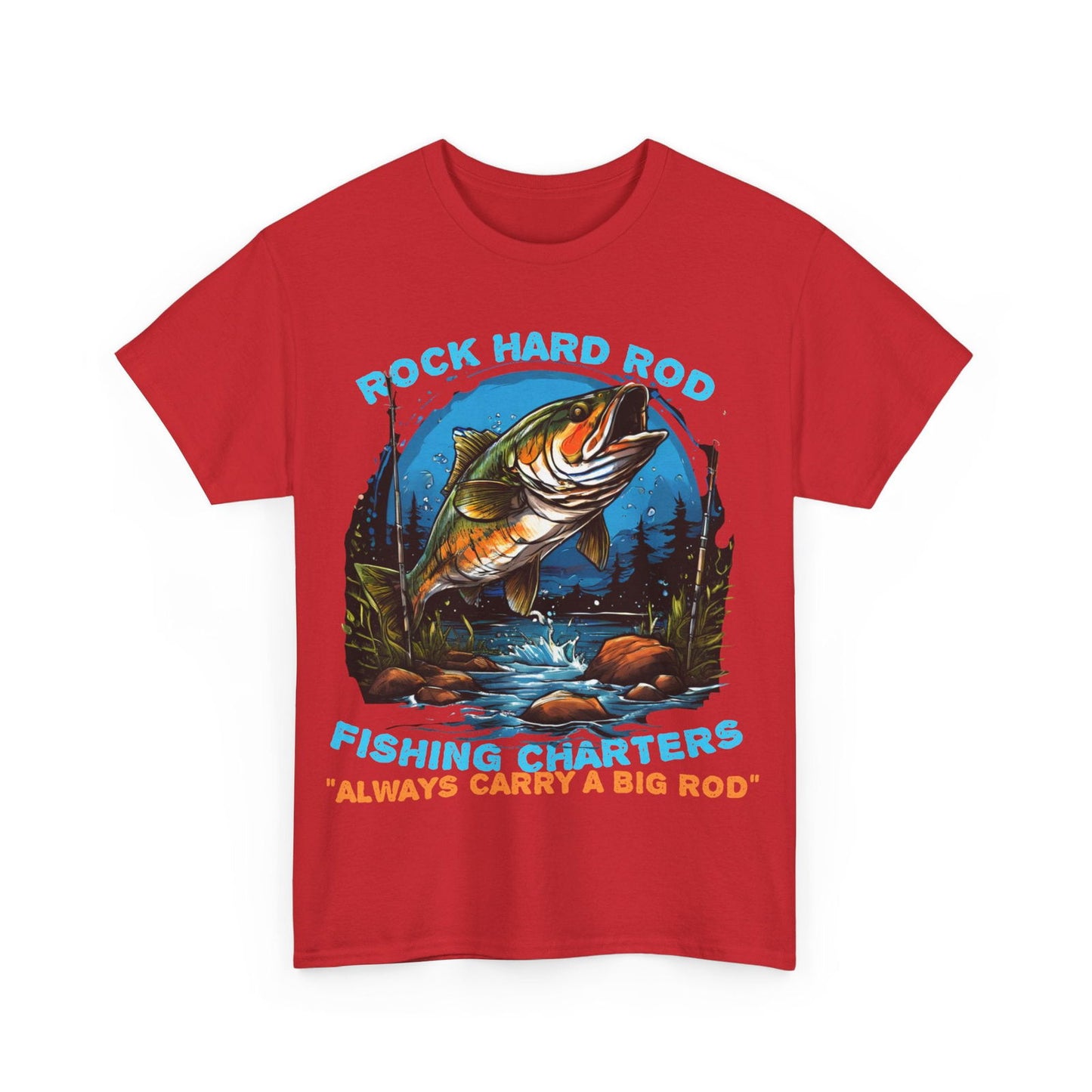 Rock Hard Rod Fishing Charters Unisex Heavy Cotton Tee - S-Mart Shop Smart Treasures