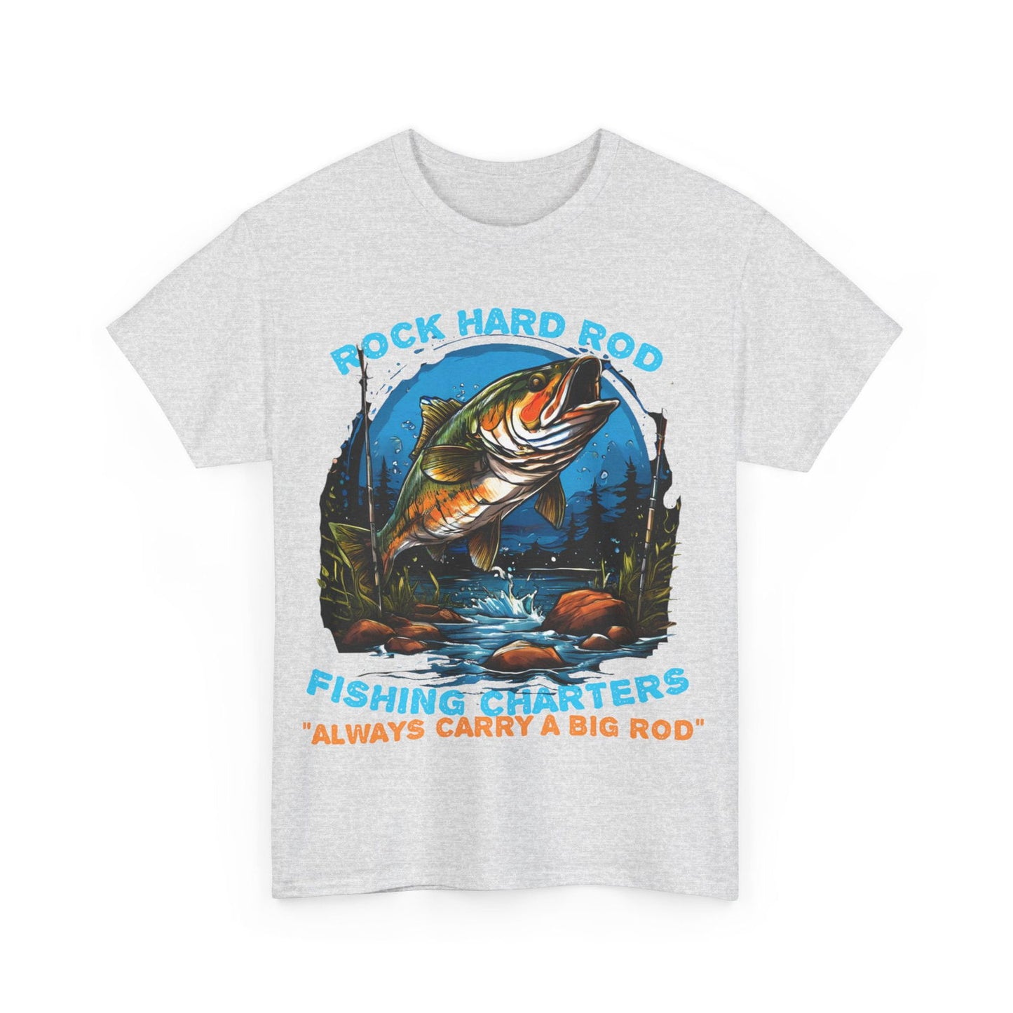 Rock Hard Rod Fishing Charters Unisex Heavy Cotton Tee - S-Mart Shop Smart Treasures