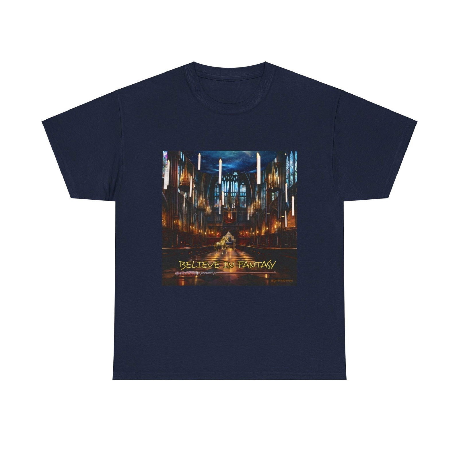 Believe In Fantasy Unisex Heavy Cotton Tee - S - Mart Shop Smart Treasures