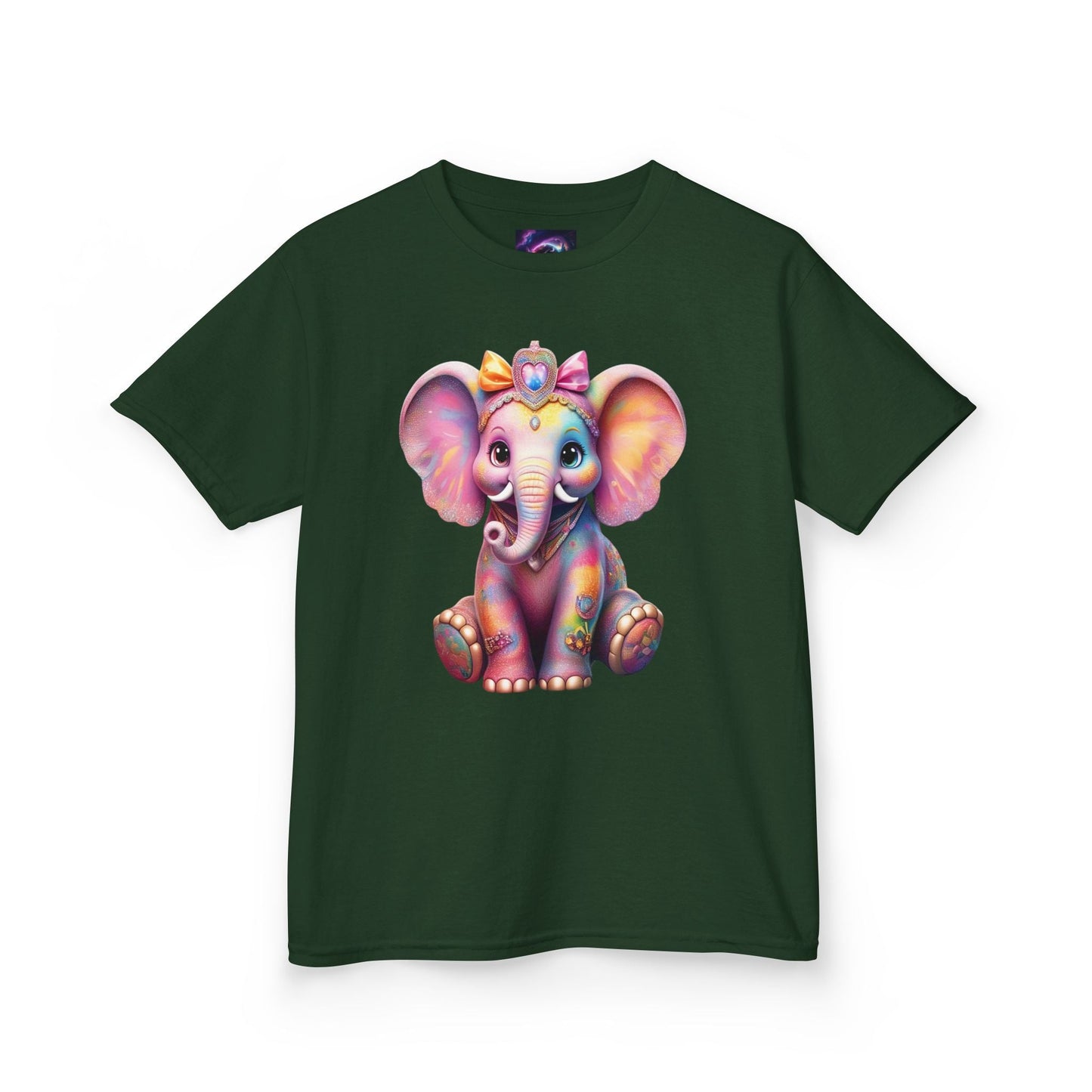 Colorful Elephant Kids Heavy Cotton Tee for Playful Adventures - S-Mart Shop Smart Treasures