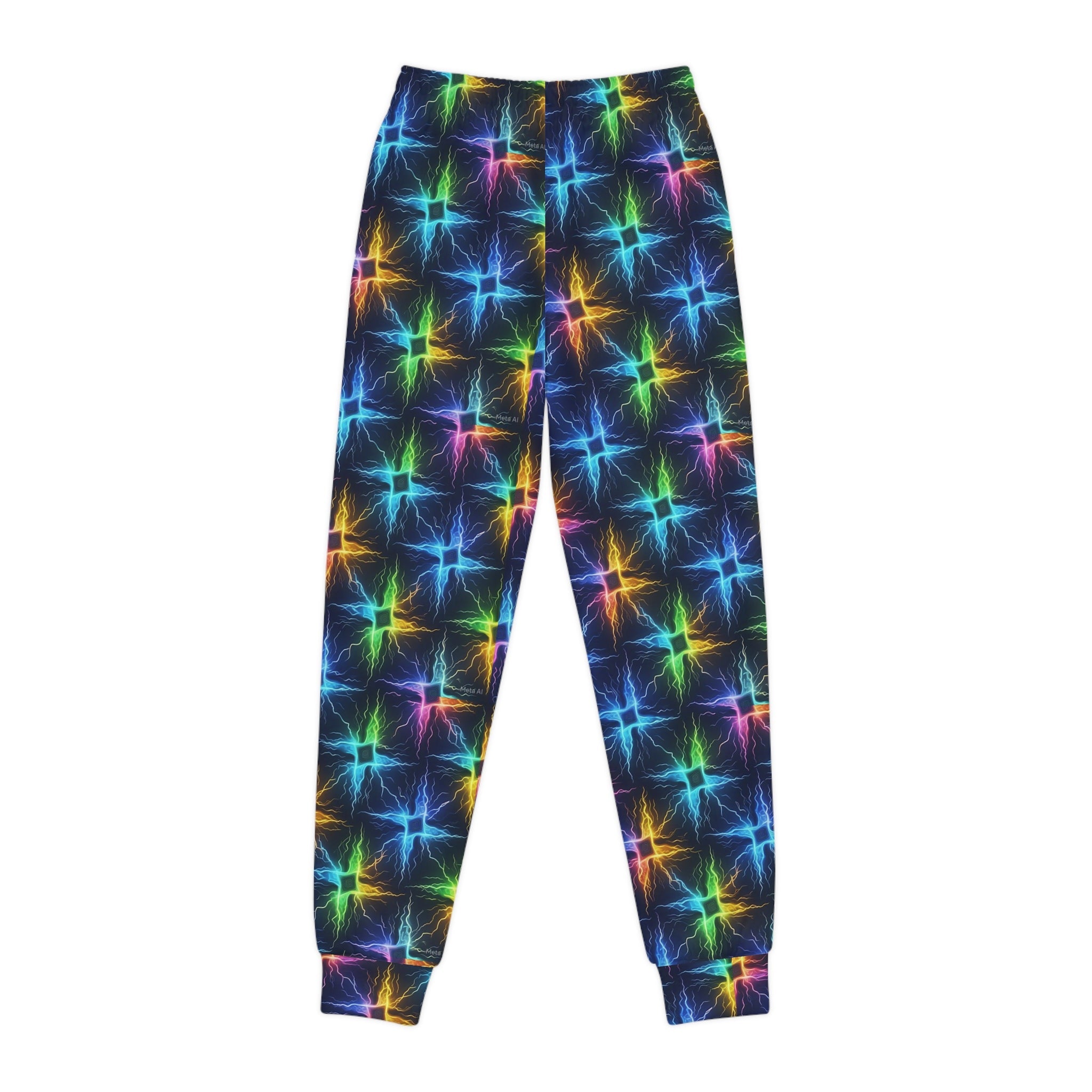 Colorful Neon Lightning Youth Joggers - Trendy & Comfortable Activewear - S-Mart Shop Smart Treasures