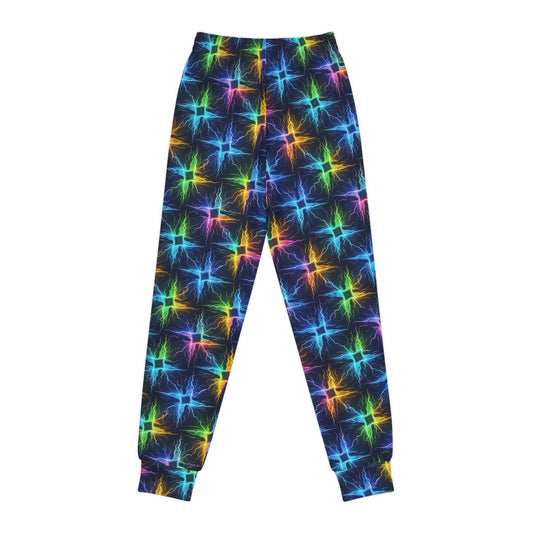 Colorful Neon Lightning Youth Joggers - Trendy & Comfortable Activewear - S-Mart Shop Smart Treasures