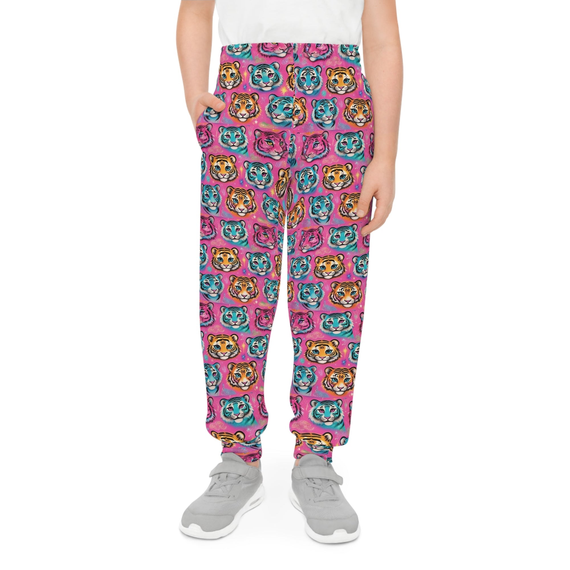 Colorful Tiger Print Youth Joggers - Fun & Stylish Activewear for Kids - S - Mart Shop Smart Treasures