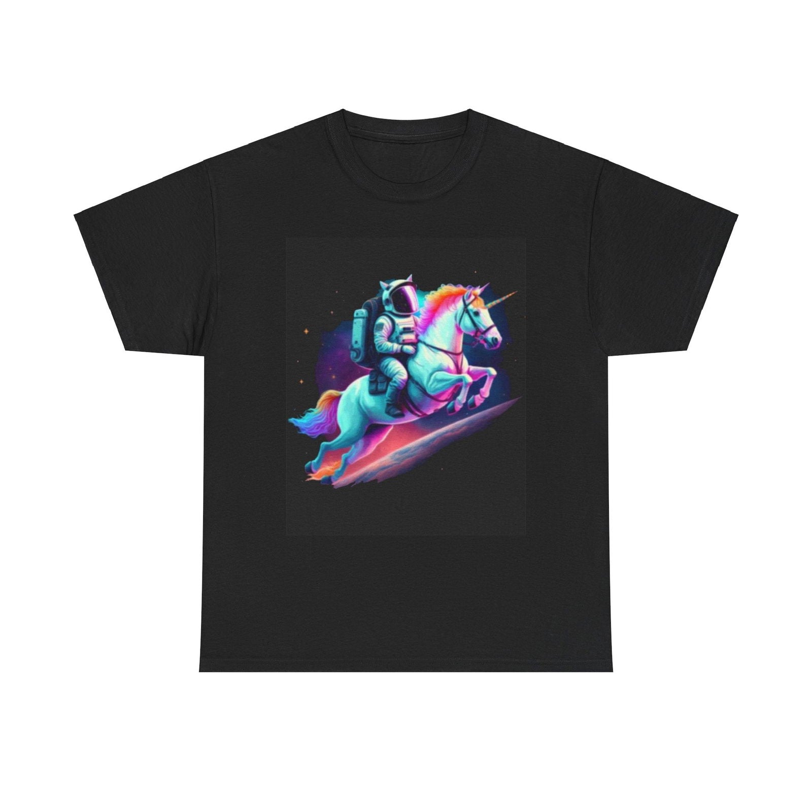 Cosmic Unicorn Graphic Tee - Unisex Heavy Cotton T-Shirt - S - Mart Shop Smart Treasures