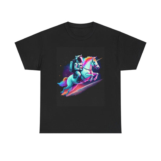 Cosmic Unicorn Graphic Tee - Unisex Heavy Cotton T-Shirt - S-Mart Shop Smart Treasures