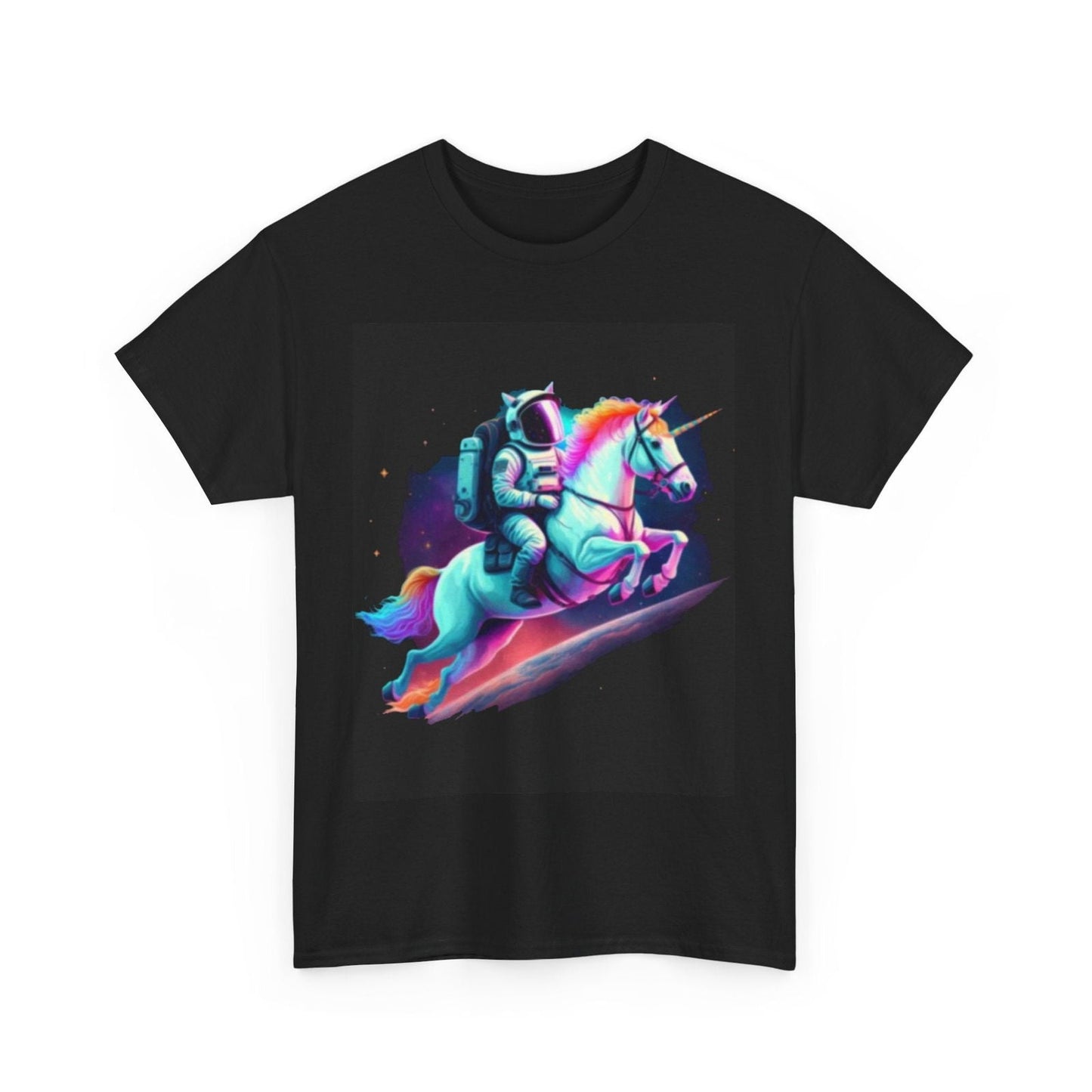 Cosmic Unicorn Graphic Tee - Unisex Heavy Cotton T-Shirt - S-Mart Shop Smart Treasures