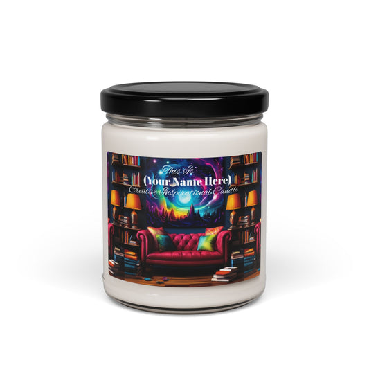 Cozy Reading Nook Customizable Your Name Here Scented Soy Candle - 9oz - S-Mart Shop Smart Treasures