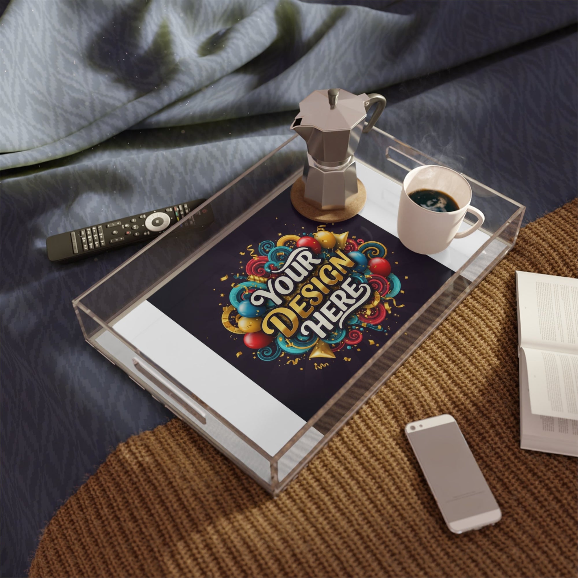 Customizable Acrylic Serving Tray - Perfect for Parties and Gifts - S - Mart Shop Smart Treasures
