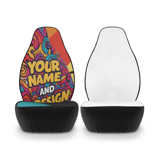 Customizable Polyester Car Seat Covers - Vibrant Design for Personalization - S-Mart Shop Smart Treasures