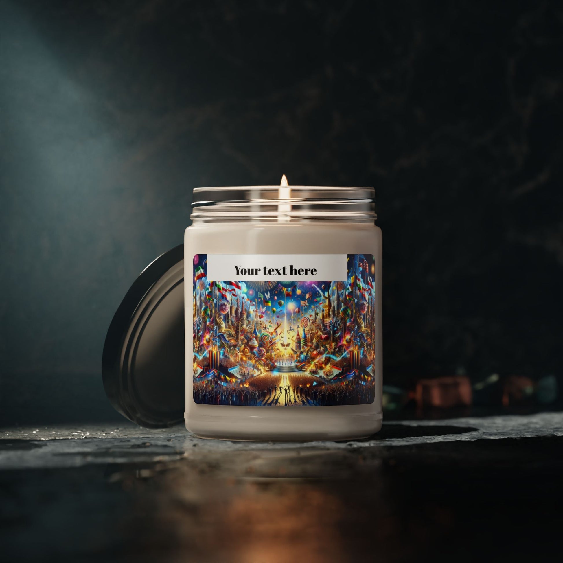 Festive Celebration Customizable Scented Soy Candle - 9oz, Colorful Aromatherapy for Holidays & Special Occasions - S-Mart Shop Smart Treasures