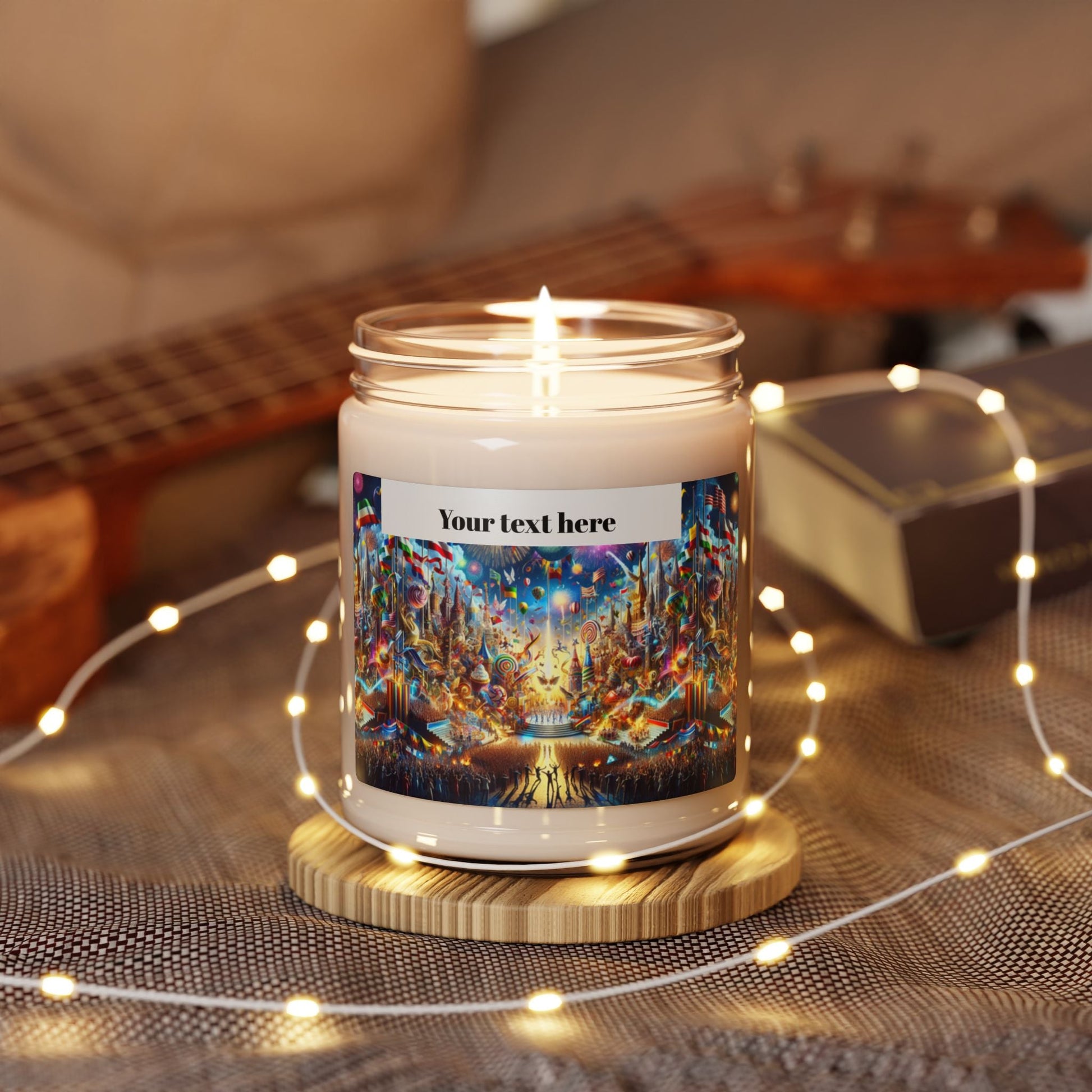 Festive Celebration Customizable Scented Soy Candle - 9oz, Colorful Aromatherapy for Holidays & Special Occasions - S-Mart Shop Smart Treasures