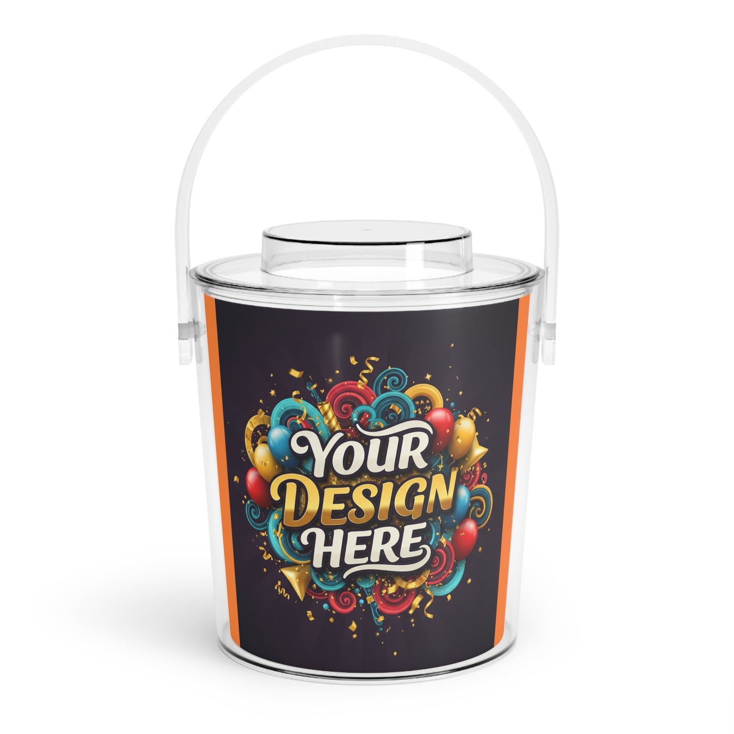 Festive Ice Bucket with Tongs - Customizable Party Decor - S-Mart Shop Smart Treasures