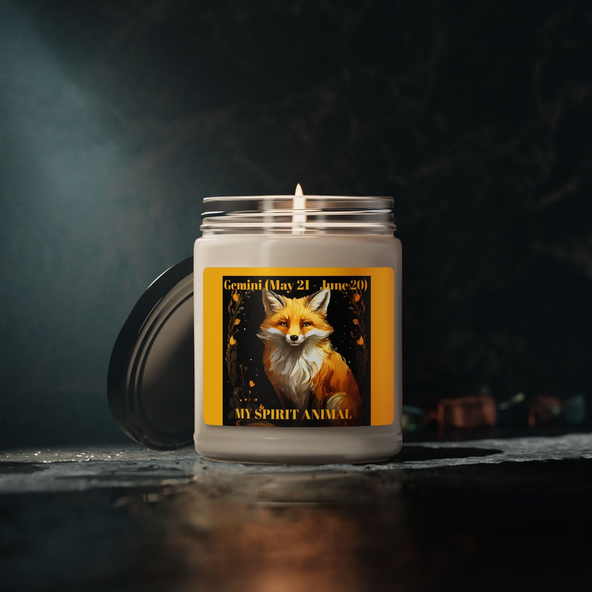 Gemini (May 21 - June 20) Fox-Themed Scented Soy Candle - 9oz | Cozy Home Decor & Gift for Nature Lovers - S-Mart Shop Smart Treasures