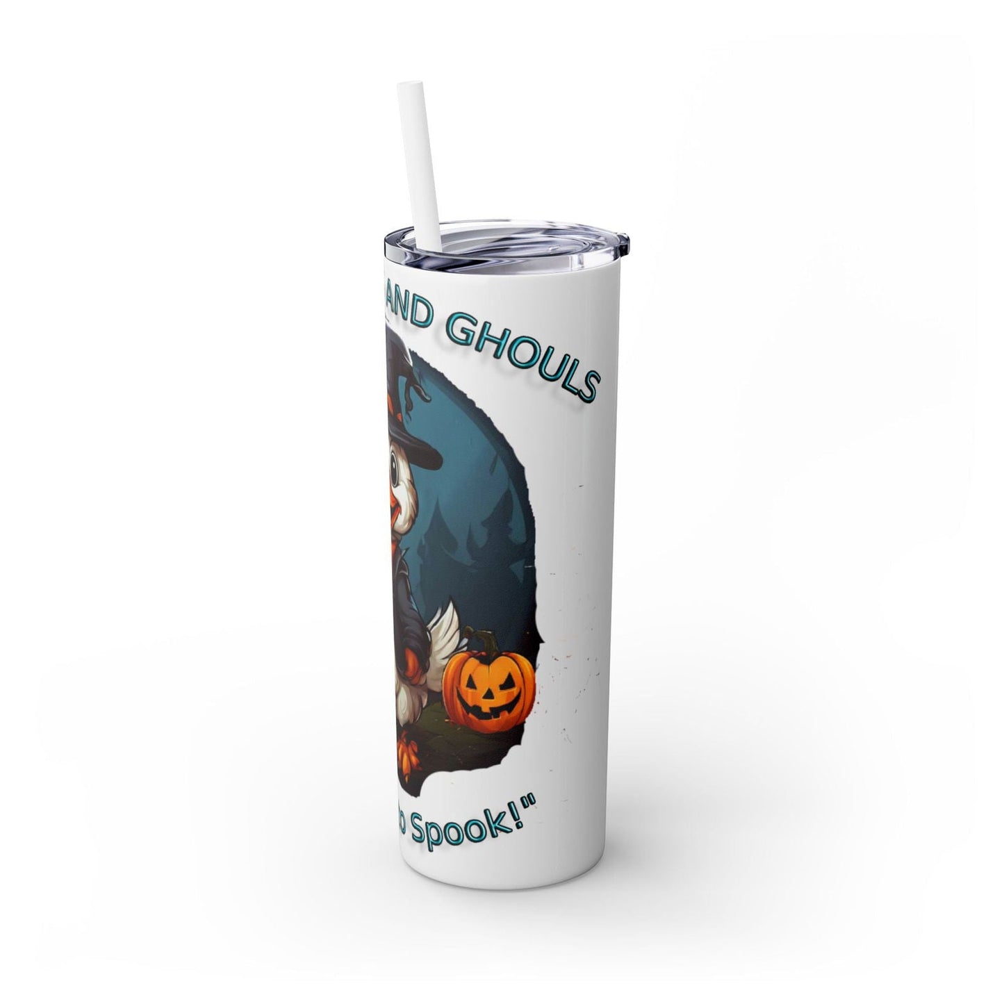 Goose Bumps And Ghouls Too Cute To Spook Skinny Tumbler with Straw, 20oz - S-Mart Shop Smart Treasures