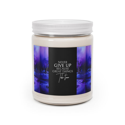 Inspirational Scented Candle - "Never Give Up" - 9oz Aromatherapy - S-Mart Shop Smart Treasures