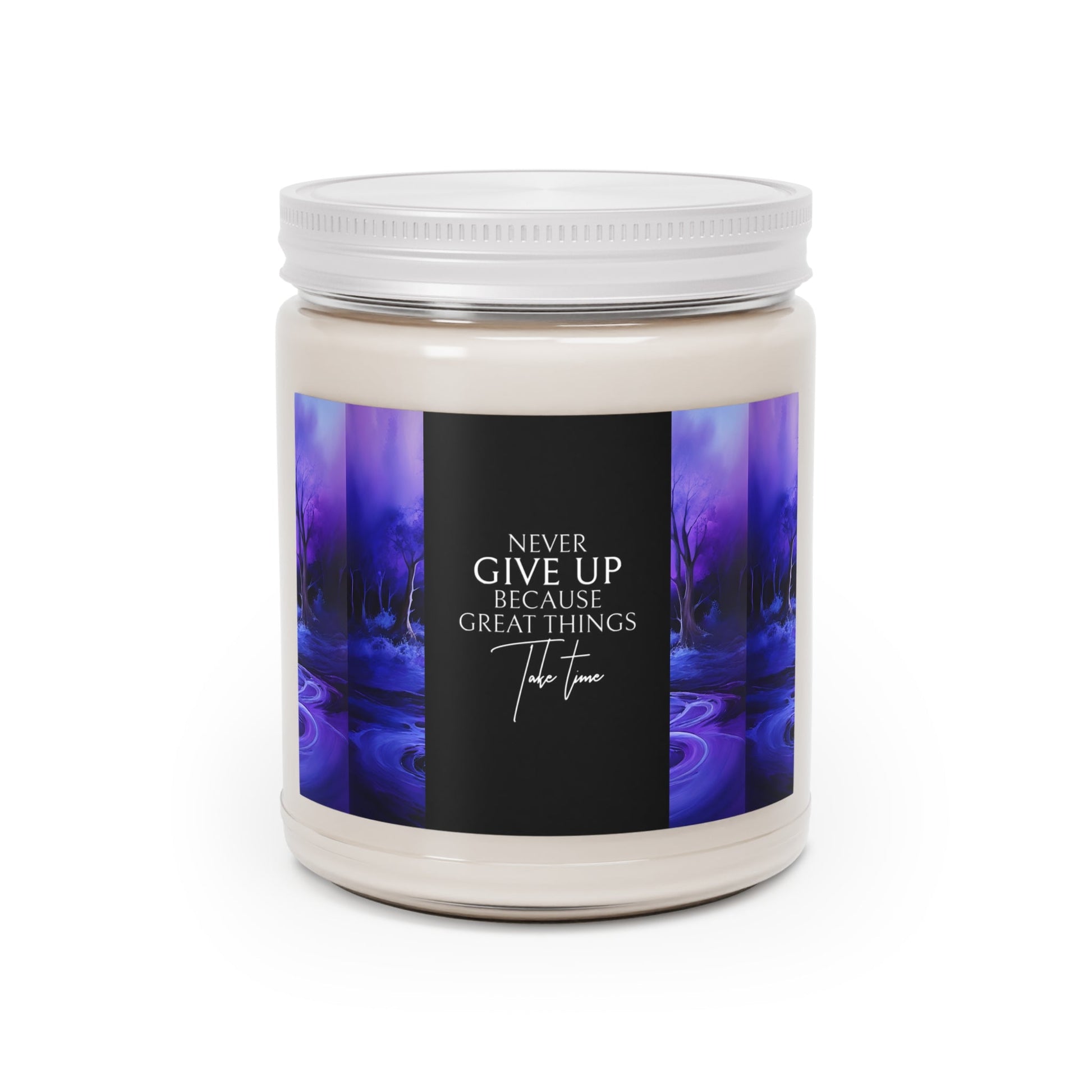Inspirational Scented Candle - "Never Give Up" - 9oz Aromatherapy - S-Mart Shop Smart Treasures