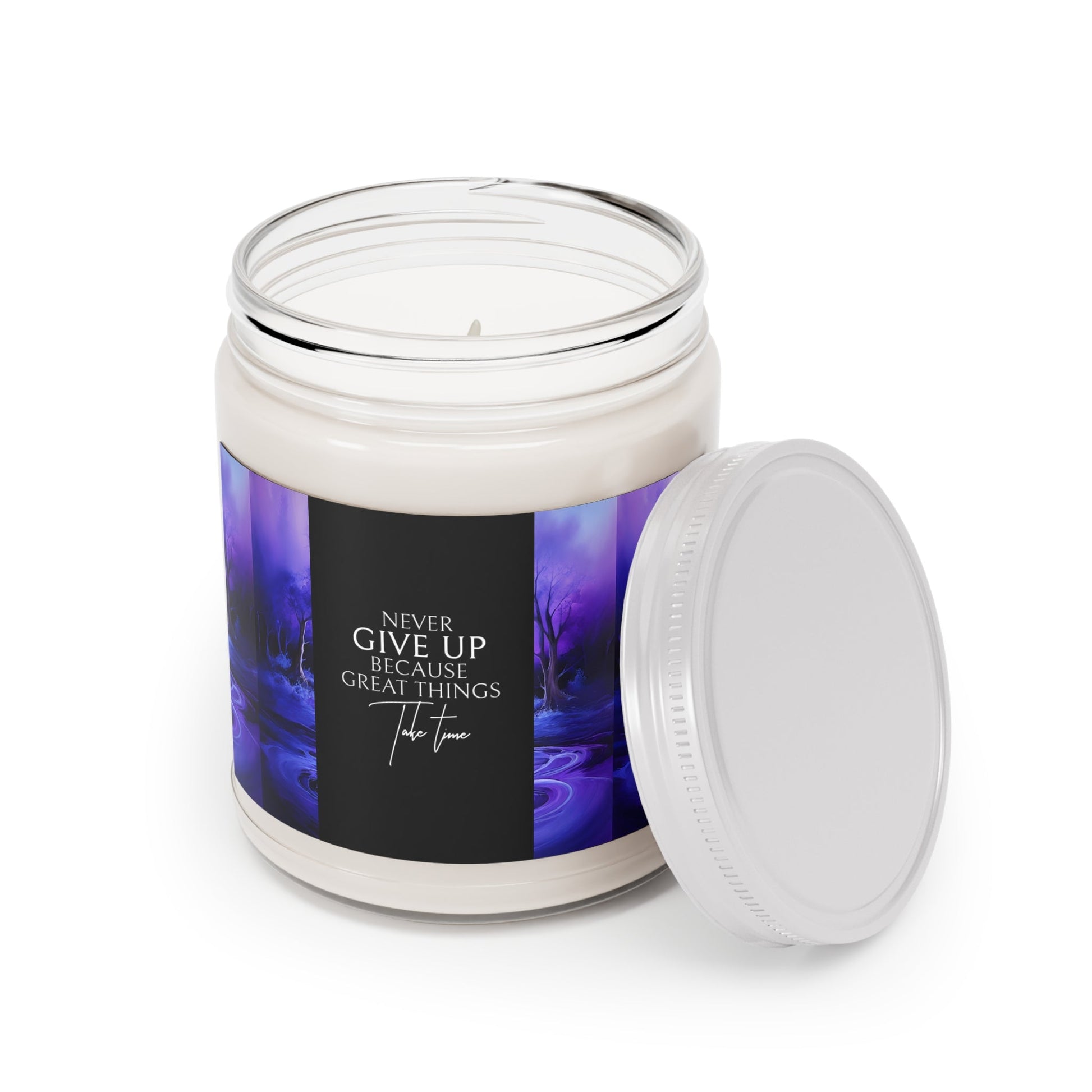 Inspirational Scented Candle - "Never Give Up" - 9oz Aromatherapy - S-Mart Shop Smart Treasures