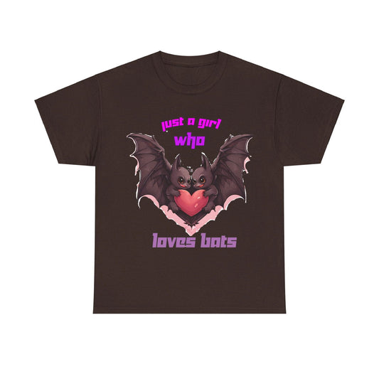 Just a Girl Who Loves Bats Unisex Heavy Cotton Tee - S-Mart Shop Smart Treasures