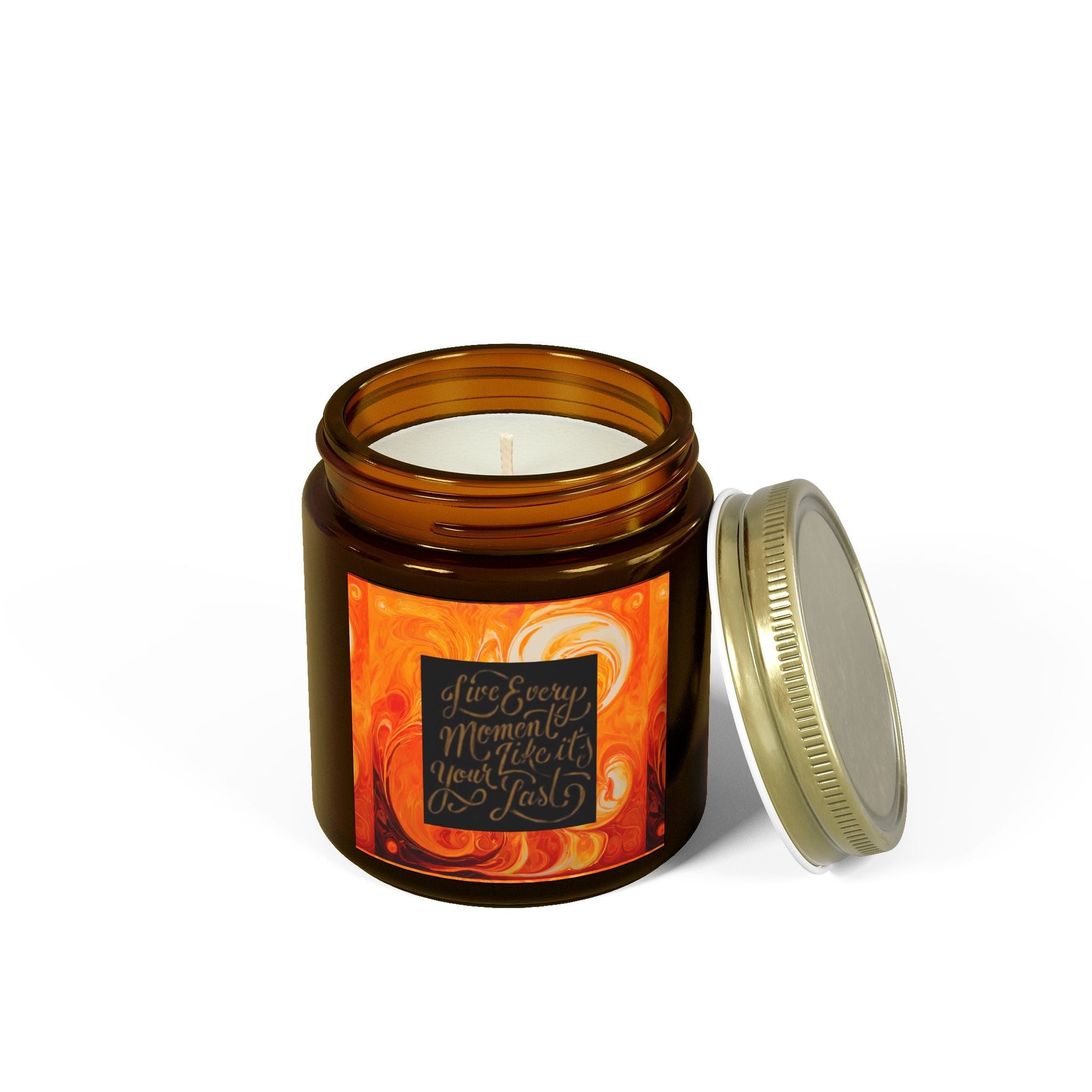 Live Every Moment Scented Candle - Coconut Apricot Wax (4oz, 9oz) - S-Mart Shop Smart Treasures