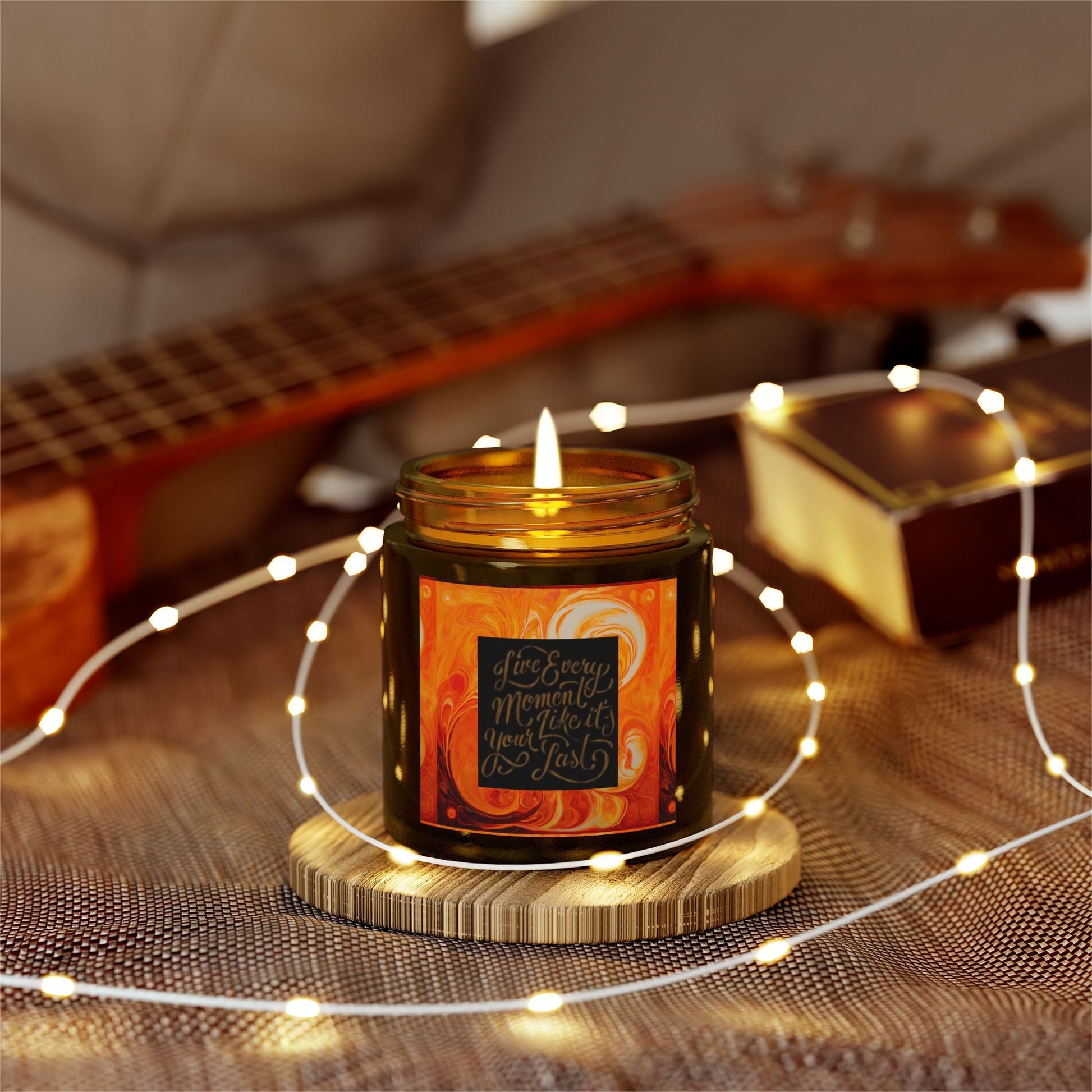 Live Every Moment Scented Candle - Coconut Apricot Wax (4oz, 9oz) - S-Mart Shop Smart Treasures