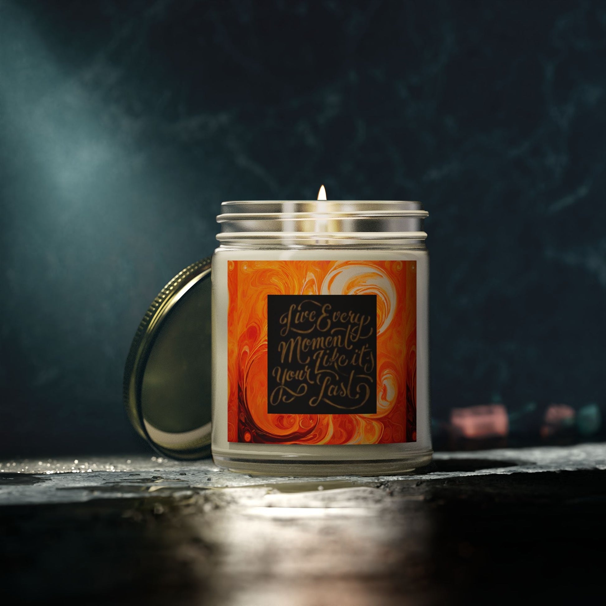 Live Every Moment Scented Candle - Coconut Apricot Wax (4oz, 9oz) - S-Mart Shop Smart Treasures