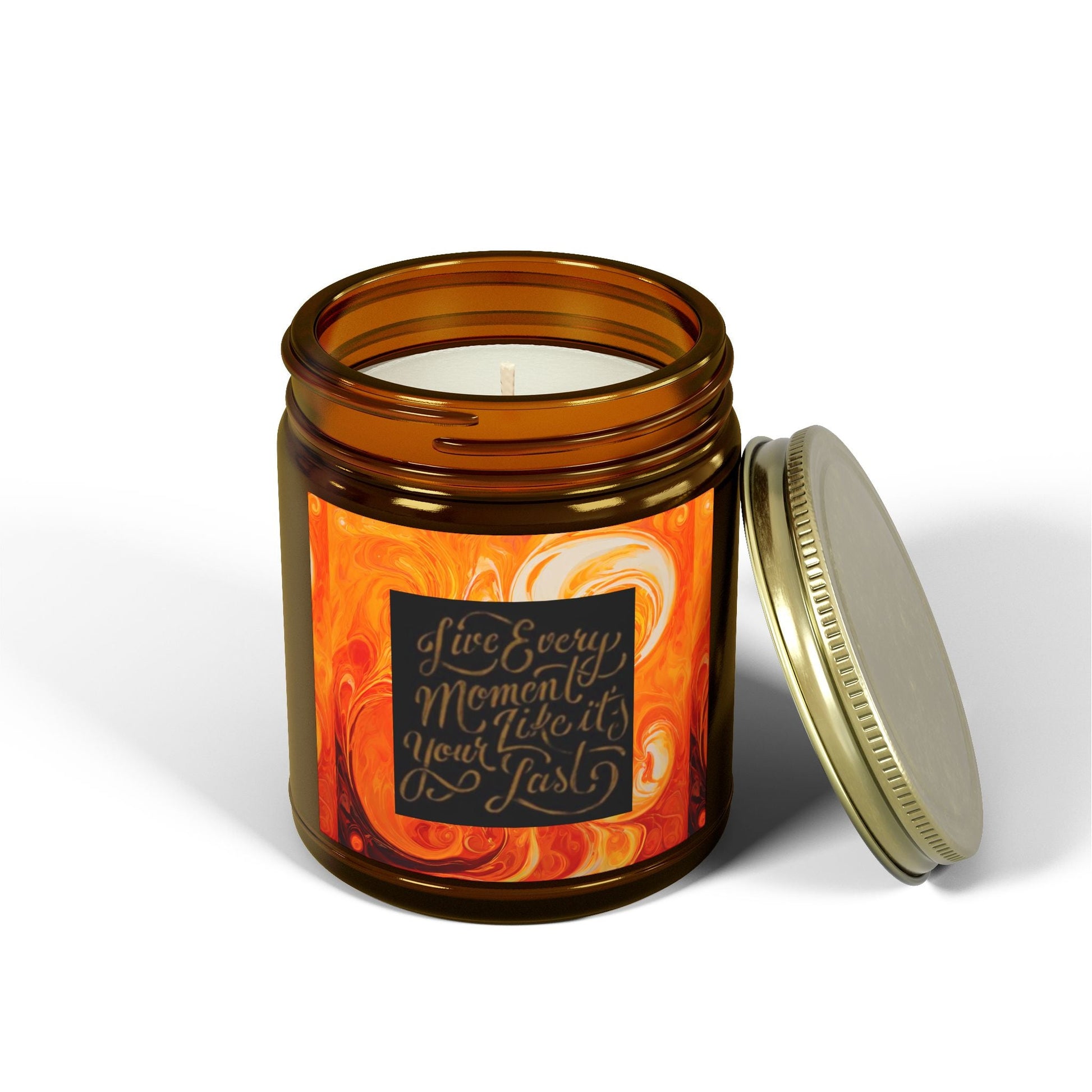 Live Every Moment Scented Candle - Coconut Apricot Wax (4oz, 9oz) - S-Mart Shop Smart Treasures
