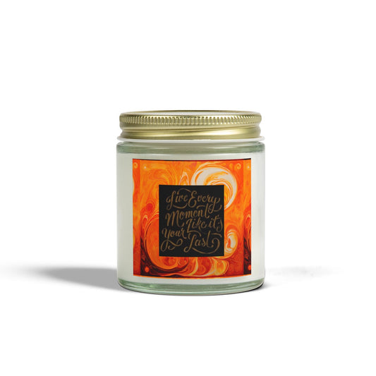 Live Every Moment Scented Candle - Coconut Apricot Wax (4oz, 9oz) - S-Mart Shop Smart Treasures